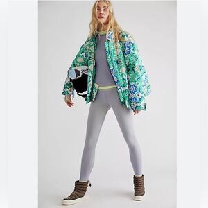 Free People Green Patterned Ski Jacket
